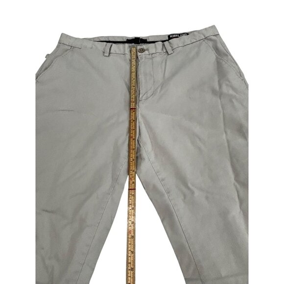 Kirkland Signature Mens Chino Pants 38x32 Beige Cotton Blend Stretch Classic Fit - Picture 8 of 10